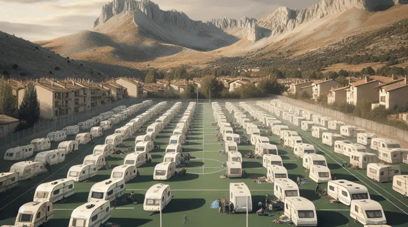 Alpes-de-Haute-Provence. Sisteron : 90 caravanes installées sur le stade de rugby à la Chaumiane – Le Dauphiné Libéré
