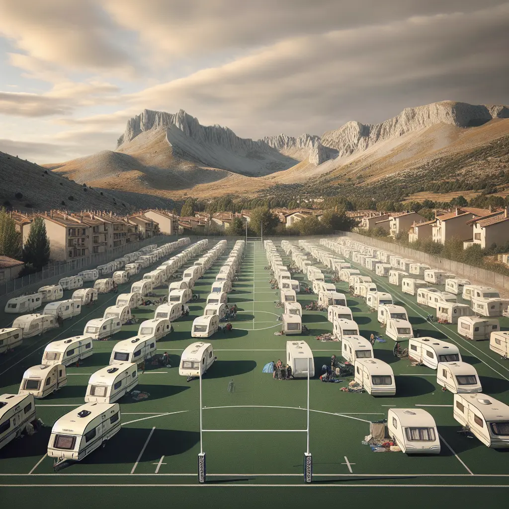Alpes-de-Haute-Provence. Sisteron : 90 caravanes installées sur le stade de rugby à la Chaumiane – Le Dauphiné Libéré