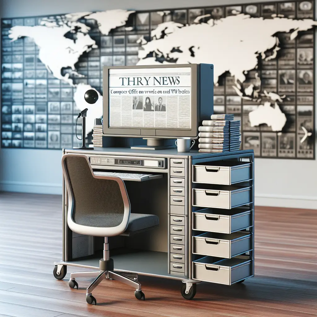 Bureau Informatique sur Roulette Table Ordinateur PC Poste de Travail 1 Tiroir