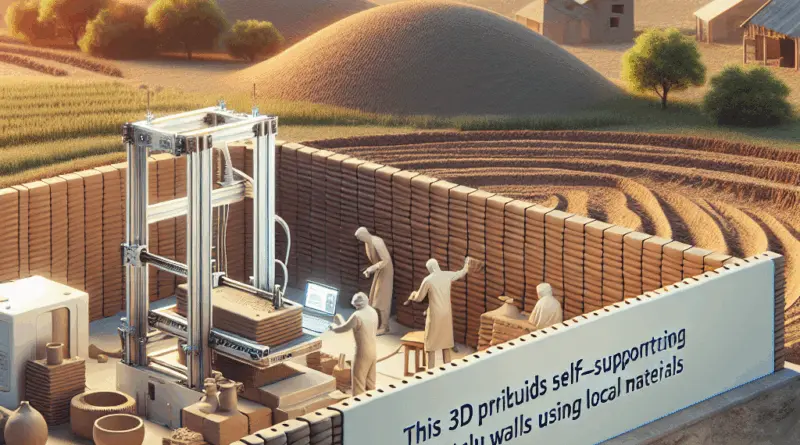 Cette imprimante 3D monte des murs en argile autoportants et isolants avec des matériaux locaux