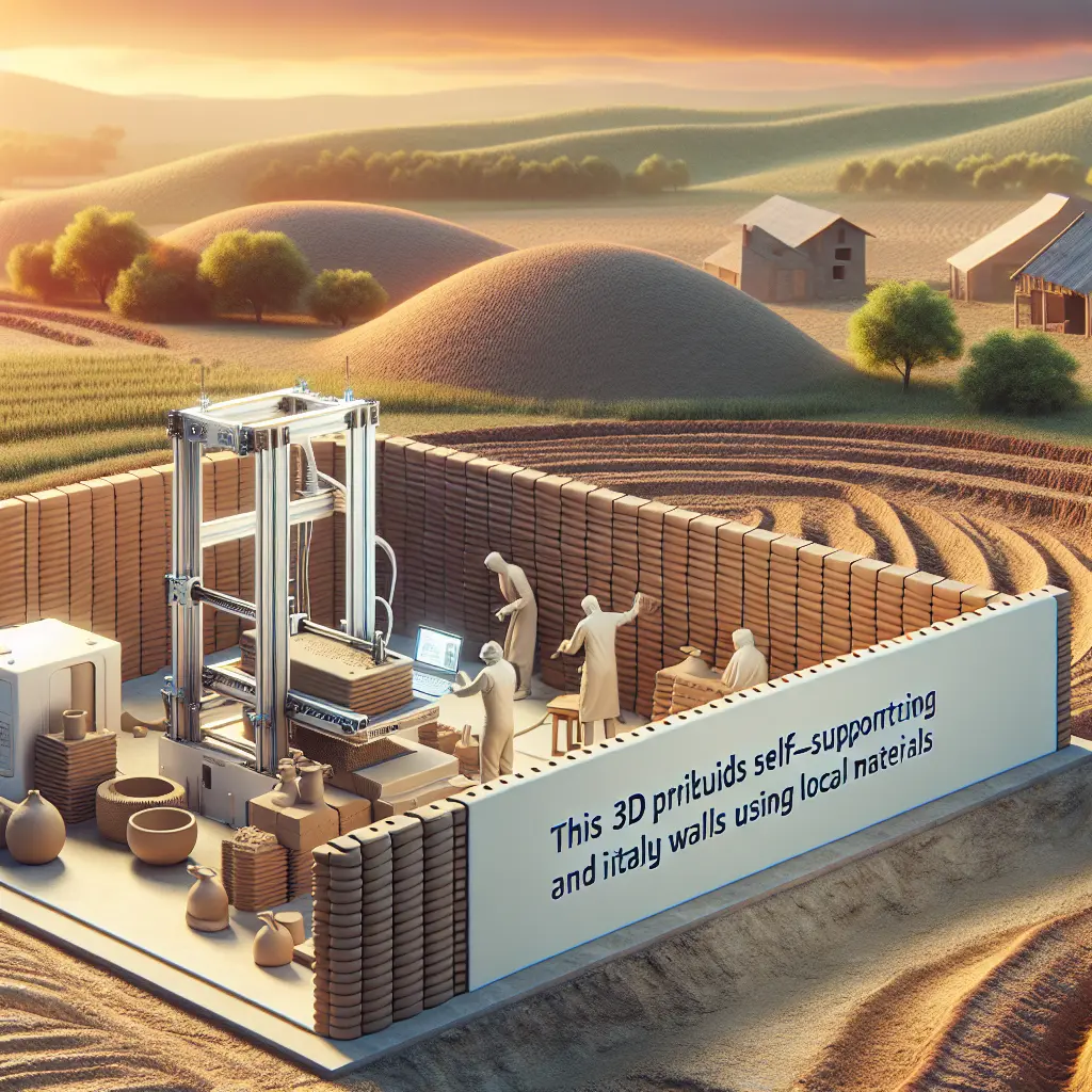 Cette imprimante 3D monte des murs en argile autoportants et isolants avec des matériaux locaux