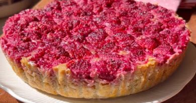 Tarte aux Framboises sans pâte | 4 ingrédients: Sans Farine, Sans Oeufs, Ni Sucre ajouté !