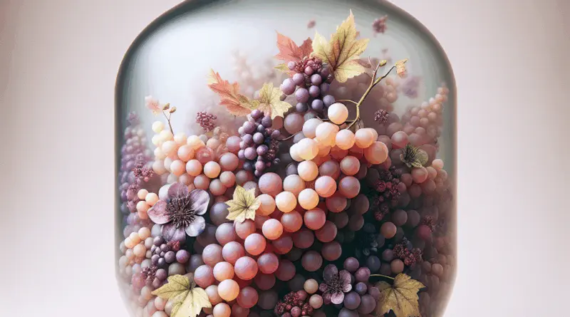 9934673 Vase En Verre Cameo Raisins 39X16cm