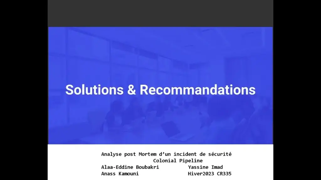 Analyse post Mortem d’un incident de sécurité Colonial Pipeline GroupeN CR335 Hiver2023