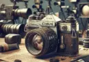Appareil photo argentique Canon Datematic en mauvais état