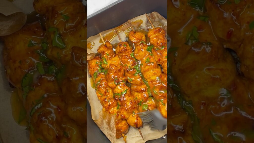 BROCHETTE POULET MIEL #asmr #satisfying #food #cooking #cookingvideo #recette  #recettefacile