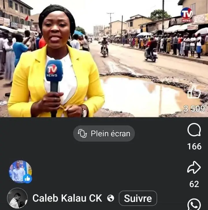 Ces vidéos virales montrant des journalistes en direct dénonçant le délabrement très avancé des routes africaines, sont des deepfakes
