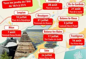 Des rendez-vous tous les jeudis soir : découvrez le menu des Estivales 2025, qui fêtent leurs 10 ans sur le bassin de Thau