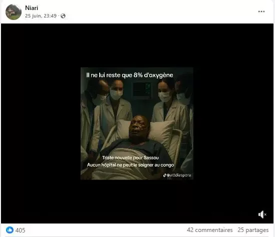 Des vidéos générées par l’IA prétendent montrer Denis Sassou-Nguesso sur un lit d’hôpital, alertant sur son état de santé