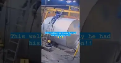 Fall pro saves this worker during a welding job #jjsafetyllc #safetyfirst #safetyfails