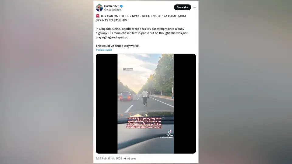 «Il pensait que sa mère jouait à un jeu en le poursuivant» : un enfant s’aventure sur l’autoroute à bord de sa voiturette (vidéo)