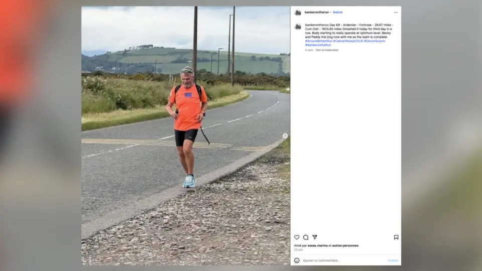 «J’ai l’impression d’avoir les pieds serrés dans un étau» : l’incroyable défi lancé par un retraité de 65 ans qui doit parcourir 200 marathons en 200 jours