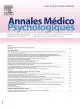 Mise en ligne du N° 6, volume 183 (juin 2025) de la revue ‘Annales médico-psychologiques’