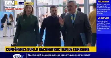 Volodymyr Zelensky arrive à la conférence sur la reconstruction de l’Ukraine organisée à Rome
