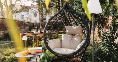aménagement jardin Westwing : fauteuil suspendu