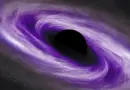 An illustration of dark energy swirling around a black hole