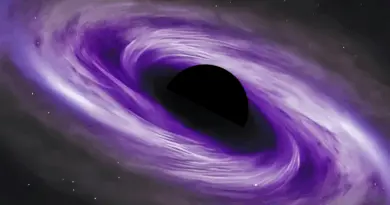An illustration of dark energy swirling around a black hole