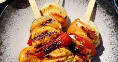 Brochettes de poulet aux poivrons