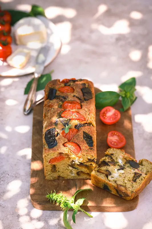 cake aubergines chevre pesto recette facile