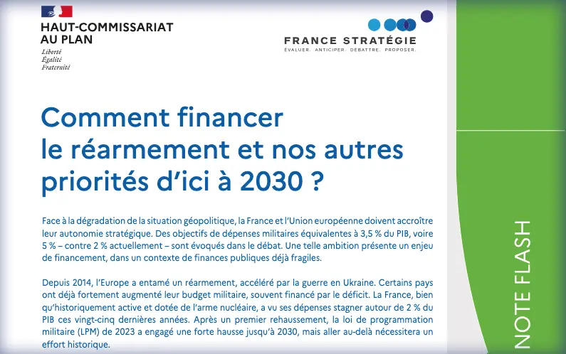 Comment financer le réarmement et nos autres priorités d’ici à 2030 ? - Futuribles