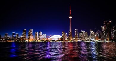 Canada, nature, mountains, Niagara Falls, Northern Lights, maple leaf, cityscape