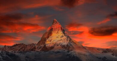 Switzerland, Alps, Matterhorn, lake, mountains, Swiss flag, Geneva