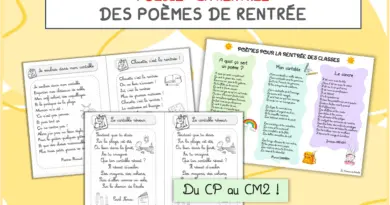 Des poèmes de rentrée du CP au CM2 - La trousse de Sobelle
