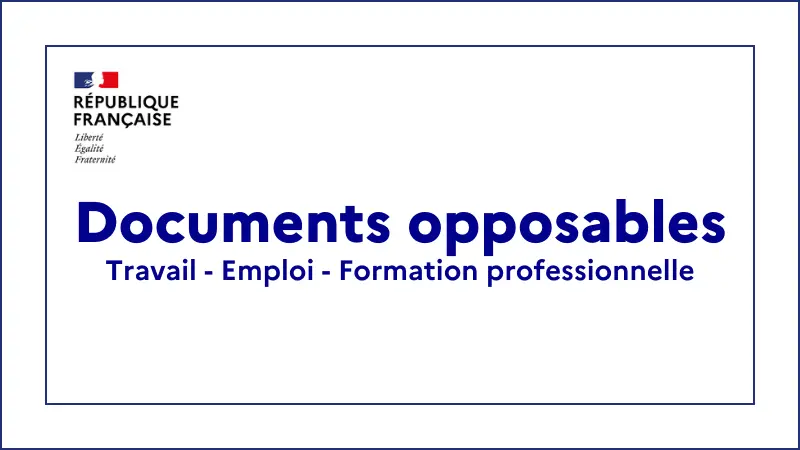 Documents opposables | Travail - Emploi - Formation professionnelle | Travail-emploi.gouv.fr | Ministère du Travail, de la Santé, des Solidarités et des Familles
