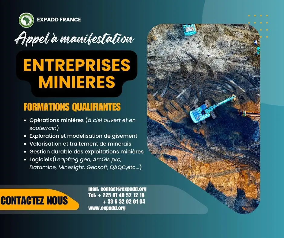 EXPADD propose des formations professionnelles aux entreprises minières en Afrique