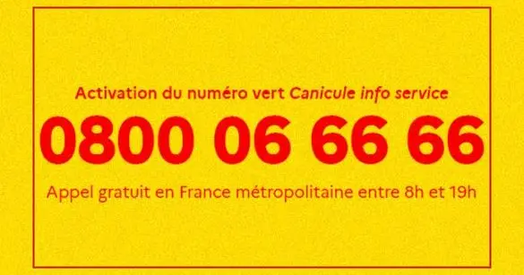 Fortes chaleurs : Activation du numéro vert « Canicule info service » joignable au 0 800 06 66 66 – Ministère du Travail, de la Santé, des Solidarités et des Familles