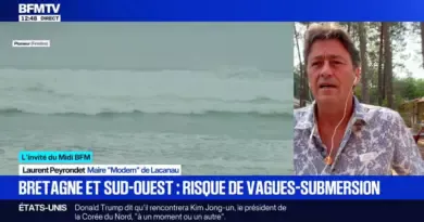 Houle cyclonique sur le littoral atlantique: "Au mois d'août, on est très surpris de ce phénomène-là", affirme Laurent Peyrondet (Modem) maire de Lacanau