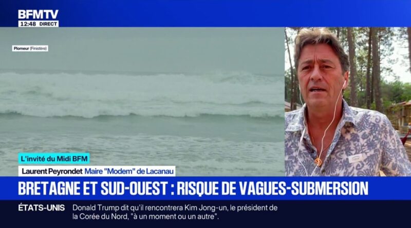 Houle cyclonique sur le littoral atlantique: "Au mois d'août, on est très surpris de ce phénomène-là", affirme Laurent Peyrondet (Modem) maire de Lacanau