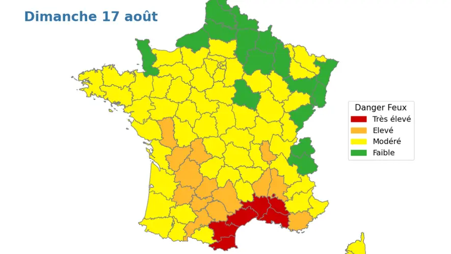 Incendies : six départements en "alerte rouge" feux de forêts ce dimanche dont l'Aude et les Pyrénées-Orientales