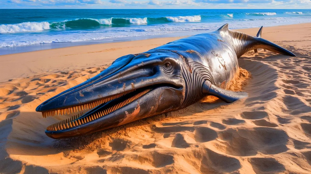 Illustration de la découverte du fossile de Janjucetus dullardi, une baleine préhistorique aux dents acérées.