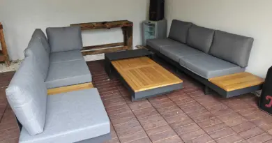 Ensemble de 4 canapés de salon de jardin en aluminium et teck Homary.