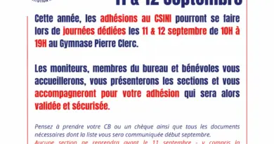 Journée adhésions : 11 & 12 septembre