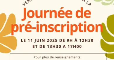 Journée de préinscription 11 Juin 2025 9h-12h30 et 13h30-17h