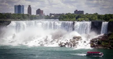 Canada, nature, mountains, Niagara Falls, Northern Lights, maple leaf, cityscape
