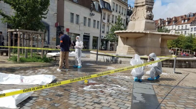L214 organise une action “scène de crime” à Besançon