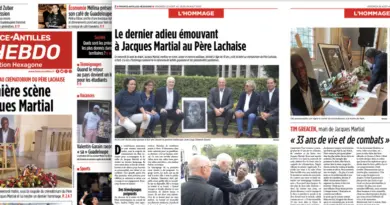 L'adieu à Jacques Martial à la Une de L'Hebdo édition Hexagone