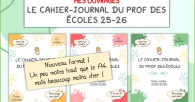 Le cahier-journal du prof des écoles format moins haut - La trousse de Sobelle