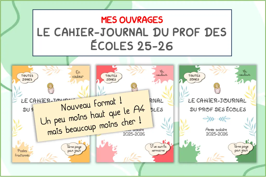 Le cahier-journal du prof des écoles format moins haut - La trousse de Sobelle