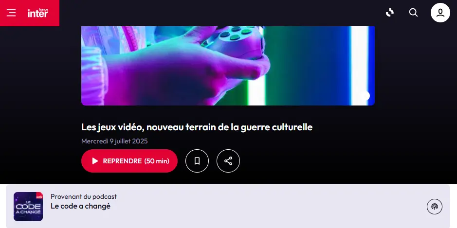 Le code a changé - France Inter - Vous jouez?! alors attention à ne pas vous faire embrigader!