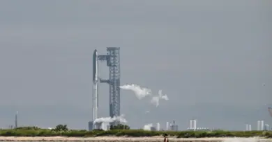 La mégafusée Starship de SpaceX sur son pas de tir