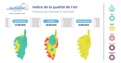 L’épisode de pollution va toucher la Corse à partir du jeudi 28 août