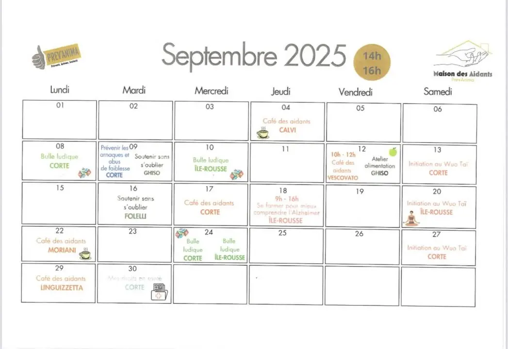 Les ateliers à destination des aidants familiaux organisés par CAP SOLIDAIRE reprennent dès le mois de septembre 2025 en Balagne