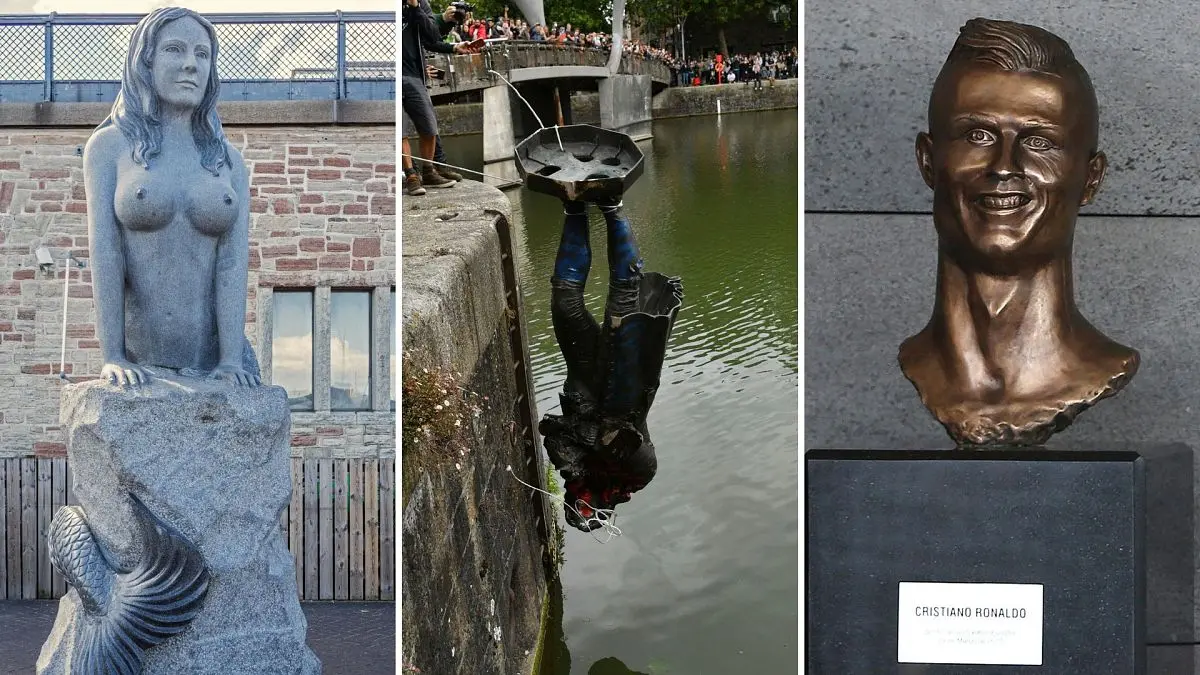 Les statues controversées, de Ronaldo à une sirène à forte poitrine