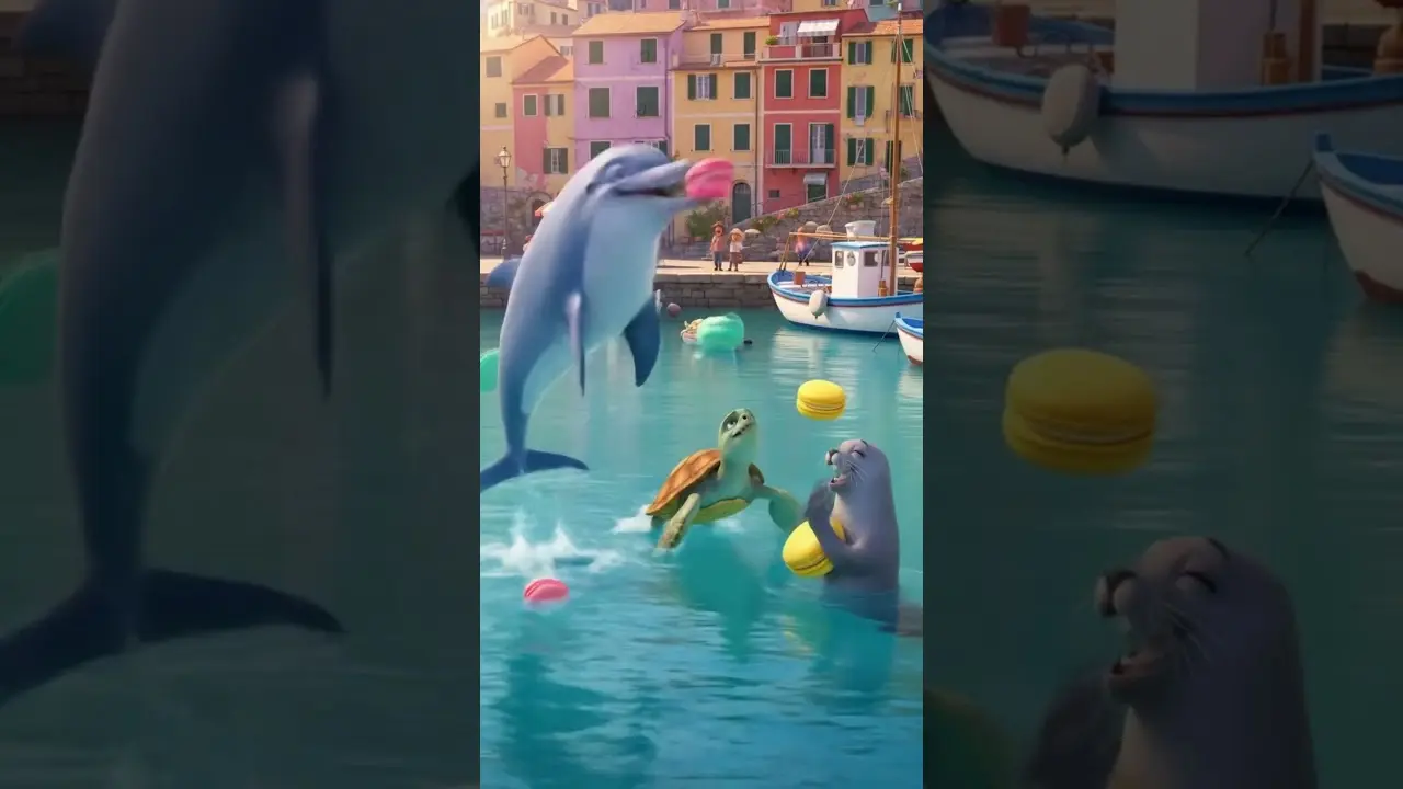 Macarons Overboard!Dolphins Join the Feast !(Ocean’s Sweetest Party!) #cool #funny