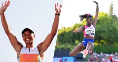 Meeting Diamond League de Chorzow : Marie-Julie Bonnin haut et Hilary Kpatcha loin