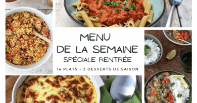 Menu de la semaine spéciale rentrée : recettes faciles et familiales